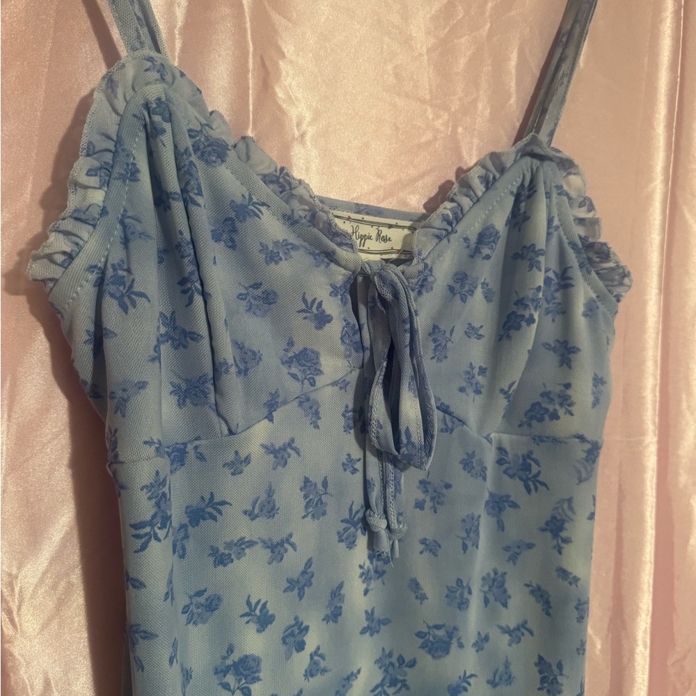 Hippie Rose Light Blue Floral Dress